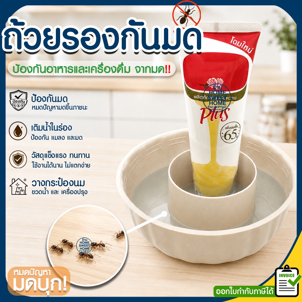 ถ้วยกันมด ถ้วยรองกันมด ที่รองอาหาร กันมด กันแมลง พลาสติกทนทาน ที่รองกันมด Clearance