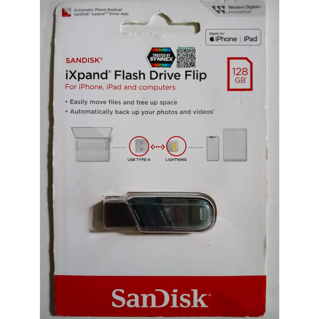 128GB FLASH DRIVE (แฟลชไดร์ฟ)  IXPAND FLASH DRIVE FLIP (SDIX90N-128G-GN6NE)