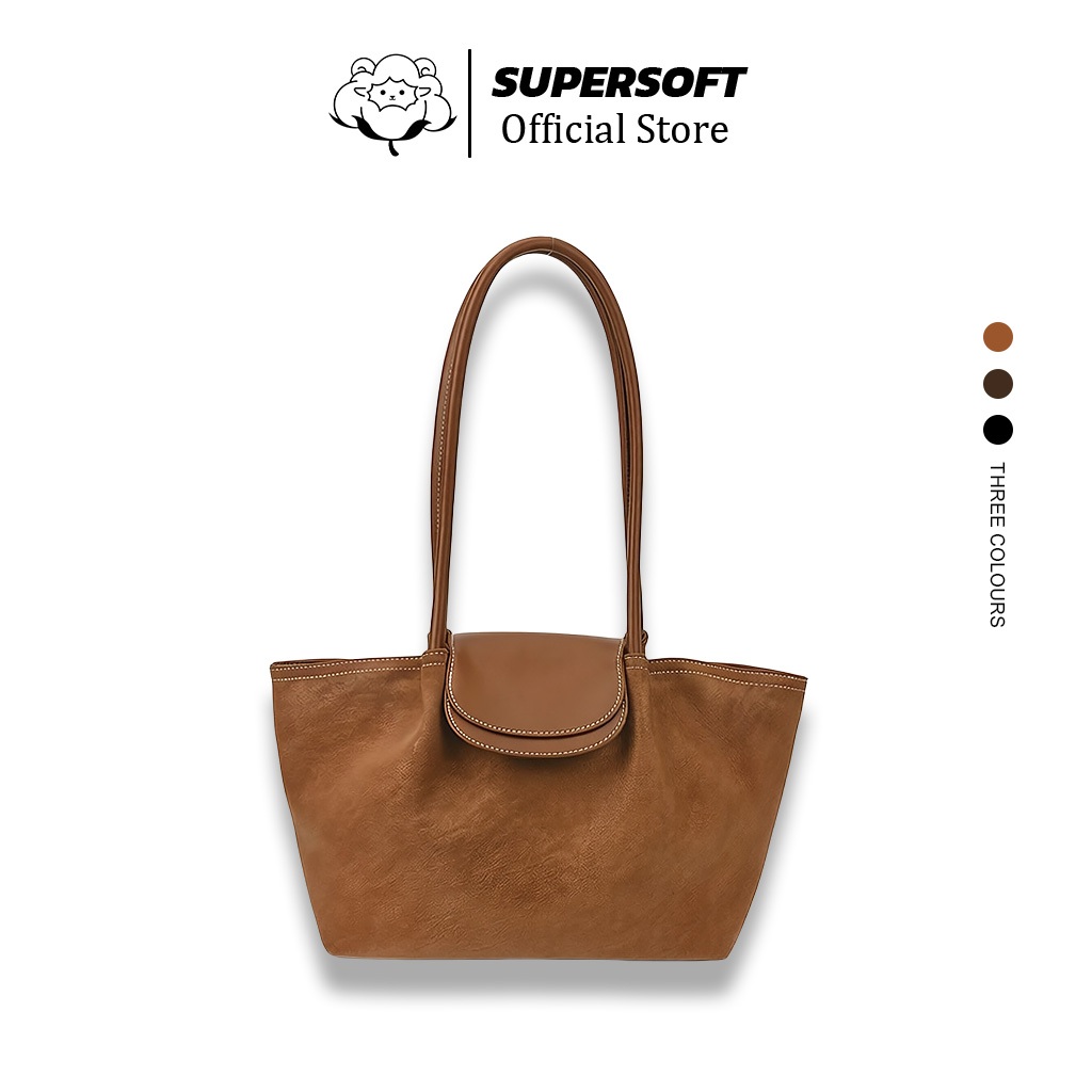 SUPERSOFT กระเป๋าสุภาพสตรีสไตล์ใหม่ Retro