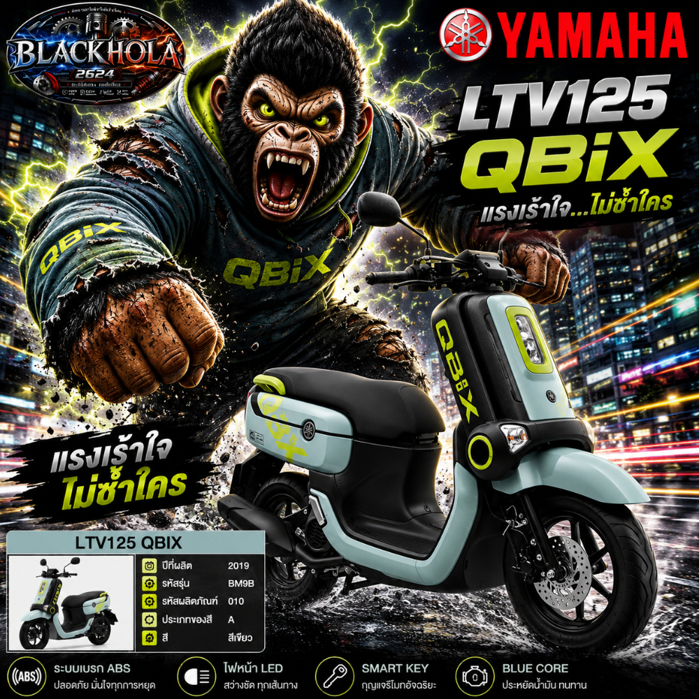 ชุดสี คิวบิก แฟริ่ง ชิ้นส่วน  YAMAHA QBIX QBIX125 สีเขียว ปี2019 ของแท้ศูนย์ YAMAHA