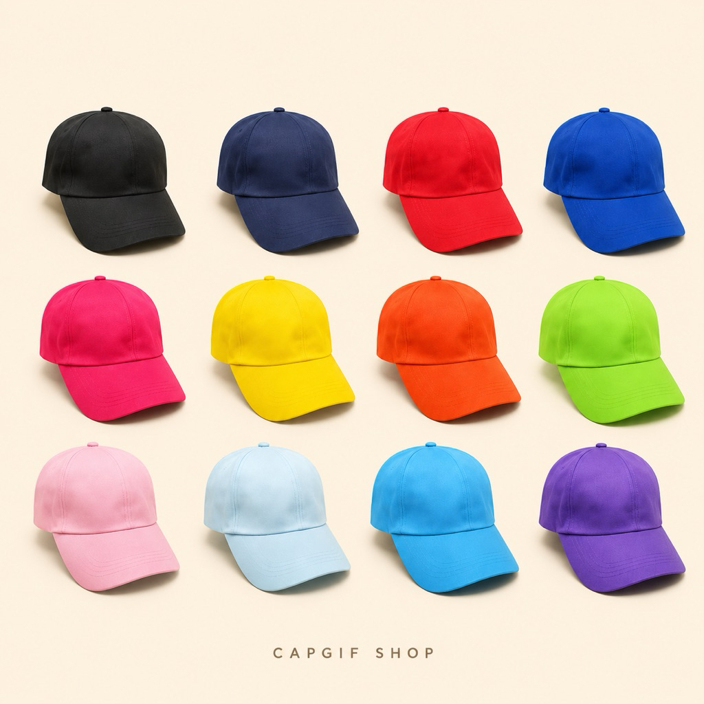 หมวกแก๊ปสีพื้น หมวกเปล่า มีให้เลือกหลายสี พร้อมส่งราคาถูก ใส่งานกลางแจ้ง, งานกีฬาสี ใส่ได้ทั้งผู้ชายและผู้หญิง