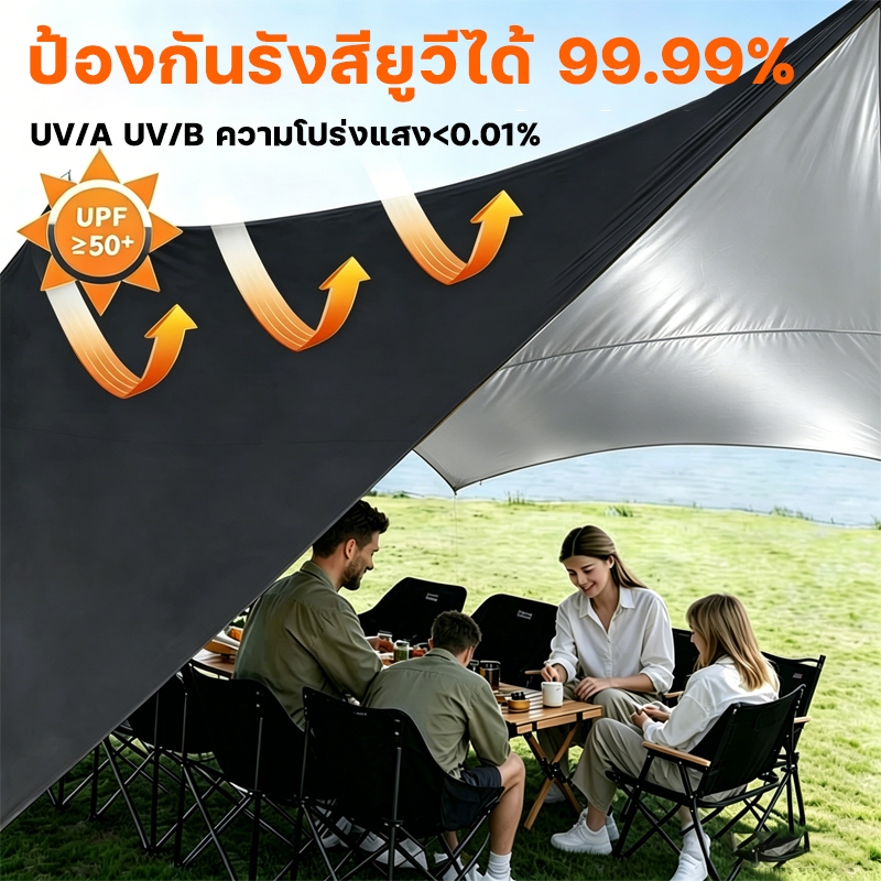 อุปกรณ์ครบชุด ฟลายชีท ฟลายชีทพร้อมเสา 3x3 3x4 3x6m รูปที่ 3