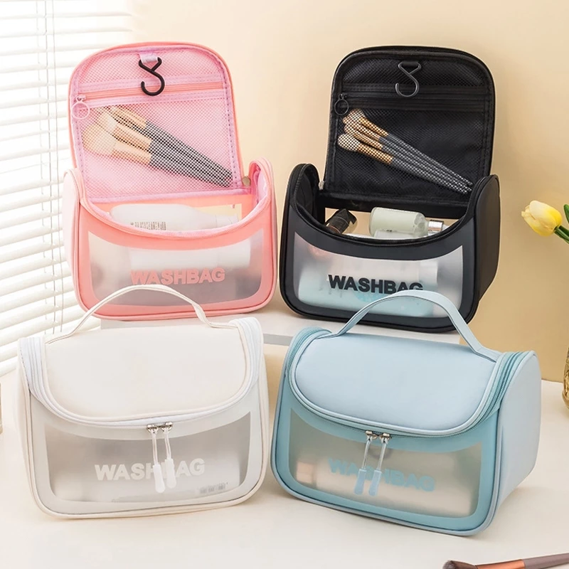 กระเป๋าเครื่องสำอางแบบใส กันน้ำ สำหรับพกท่องเที่ยว Travel Wash Bag