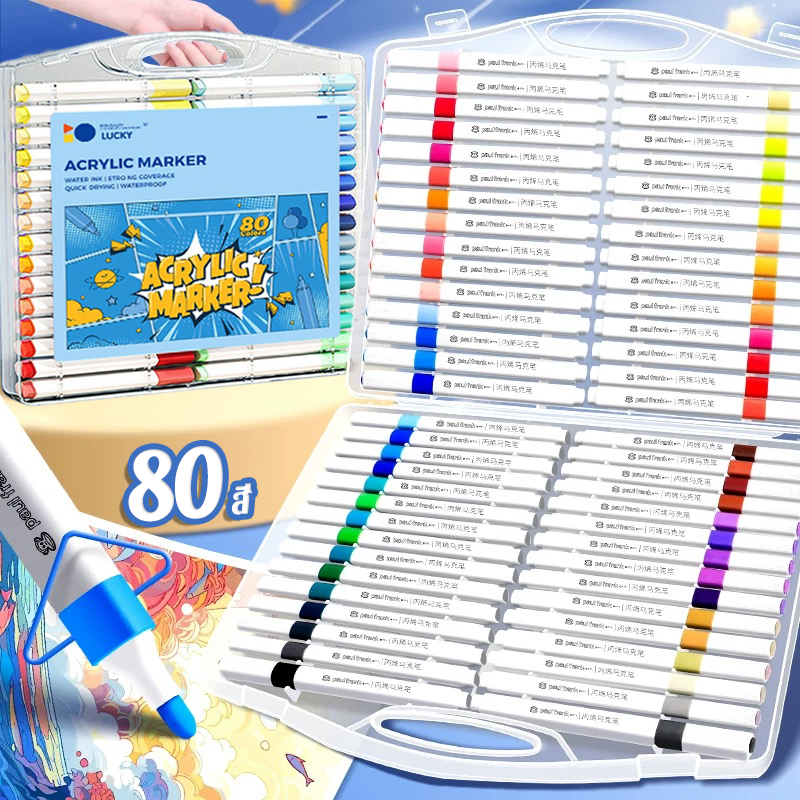 ปากกาอะคริลิค ปากกามาร์คเกอร์12-120สี acrylic marker ปากกา marker กันน้ำ เขียนได้ทุกพื้นผิว /พลาสติก/ไม้/เหล็ก/กระจก/ผ้า