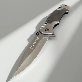 BROWNING FOLDING KNIFE มีดพับ 23CM 440C มีระบบดีดใบมีด มีดเดินป่า แบบบพกพา แข็งแรงคมกริบ