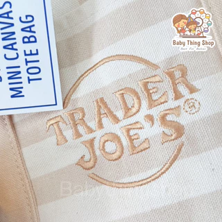 กระเป๋าผ้ามินิ นำเข้า🇺🇸 Trader Joe's Mini Tote Bag รุ่นลายริ้วพาสเทลสุดฮิตสุดละมุน 🧸