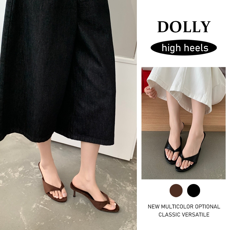 Dolly รองเท้าส้นสูงผู้หญิง เปิดหัว ทรงกลม ส้นเข็ม เก๋ไก๋ ใส่สบาย ไปได้ทุกวัน