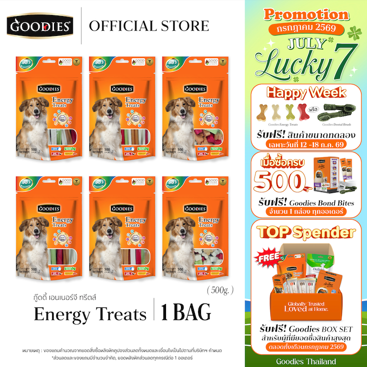 Goodies Thailand EnergyTreats 500g. ขนมบำรุงสุขภาพ เหมาะสำหรับสุนัขที่แพ้เนื้อสัตว์