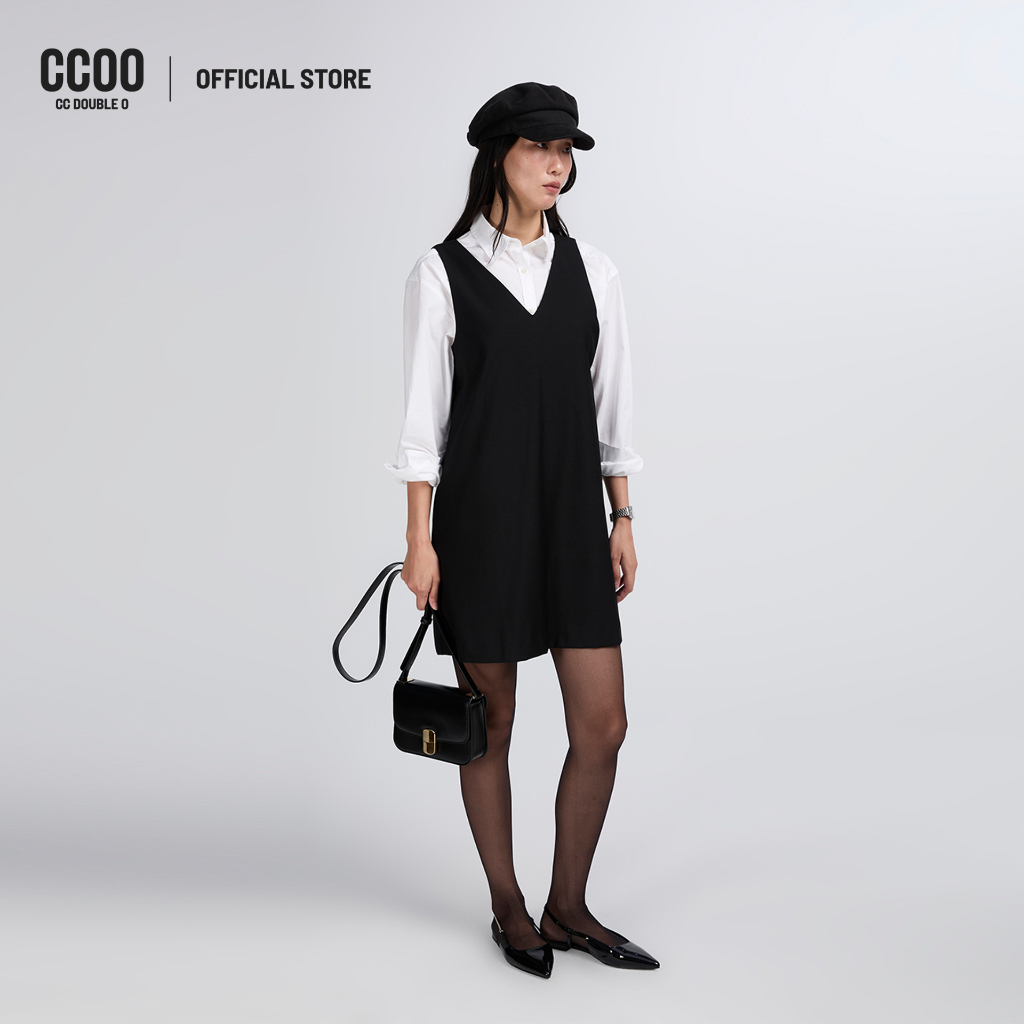 CC DOUBLE O PINAFORE MINI DRESS ผู้หญิง เดรสมินิแขนกุด รุ่น O26WGWA152 (AW26 #P2)