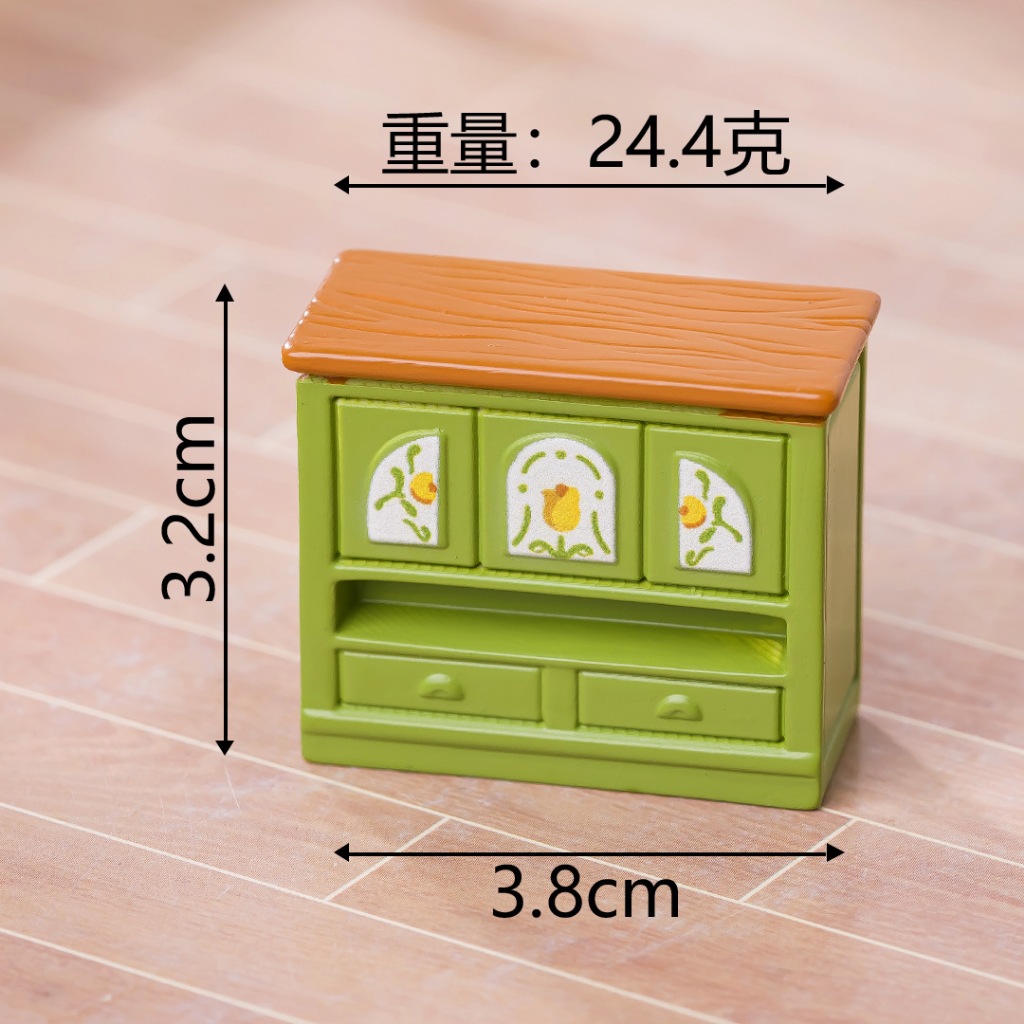 j452C เฟอร์นิเจอร์จิ๋ว บ้านตุ๊กตาสีเขียววินเทจแพ็คละ 6 รูปที่ 2