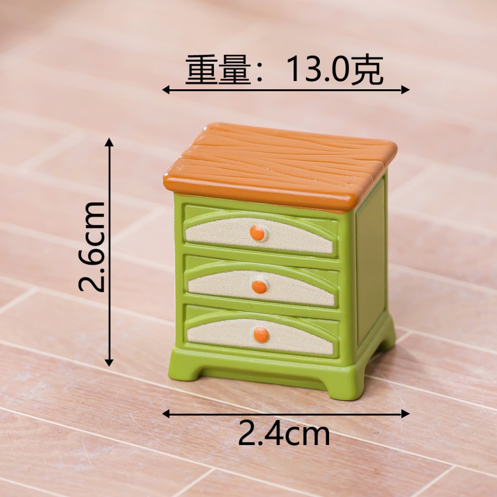 j452C เฟอร์นิเจอร์จิ๋ว บ้านตุ๊กตาสีเขียววินเทจแพ็คละ 6 รูปที่ 7