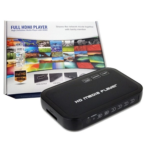 Mini Media Player 1080P Full HD H.264 HDMI/USB/AV/VGA เครื่องเล่น HD Player