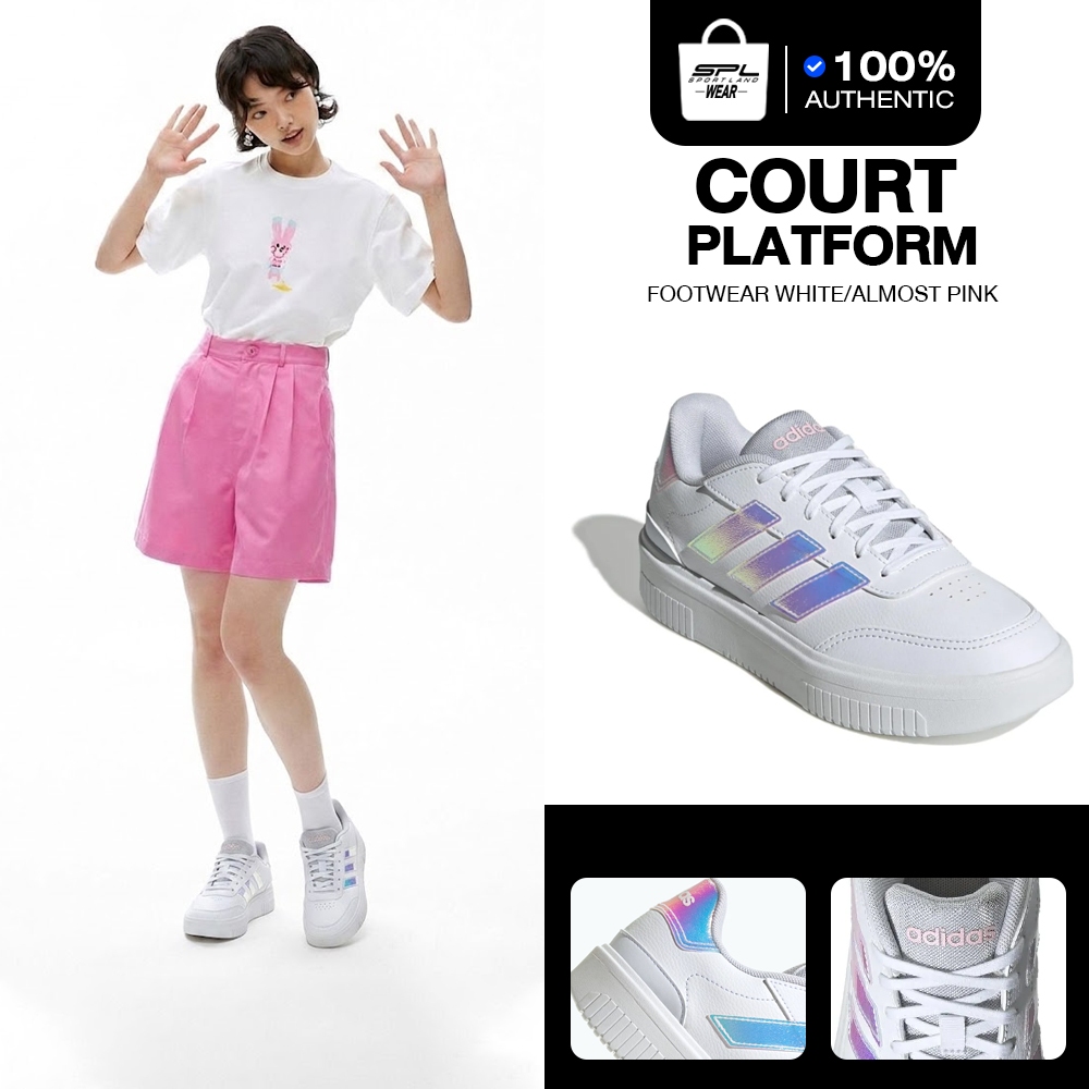 Adidas อาดิดาส รองเท้าผ้าใบ รองเท้าแฟชั่น W Court Platform IG8606 (2000)