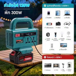 SOARFLY Wireless Power Inverter DC เครื่องแปลงไฟแบตเตอรี่ลิเธียมอัจฉริยะอเนกประสงค์ 21V เป็น 220V เหมาะสำหรับไซต์ก่อสร้า