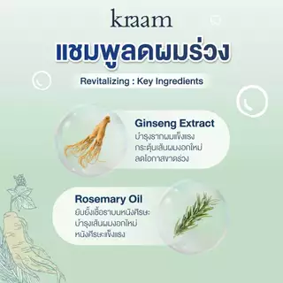[ Set 2 ชิ้น ] Kraam Hair&Scalp Revitalizing Shampoo Rosemary & Ginseng Extract 300 ML.