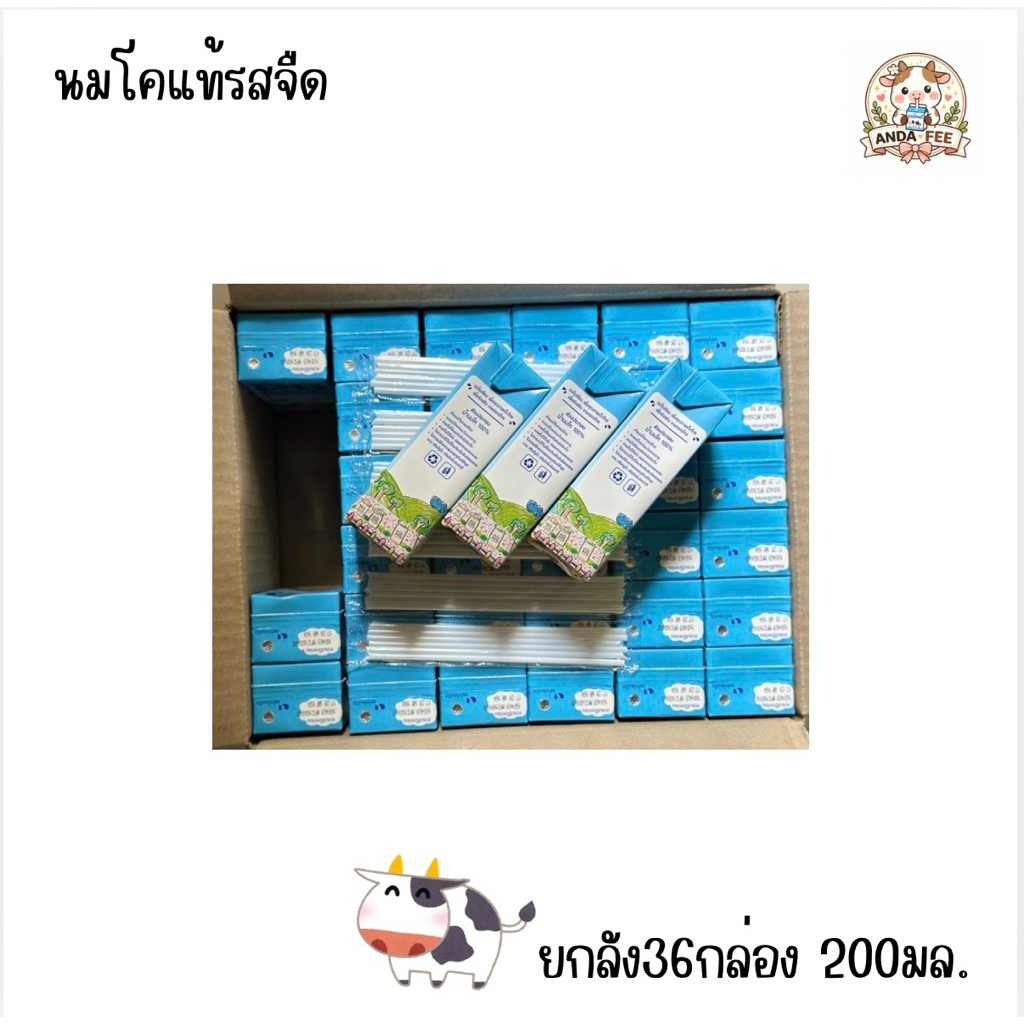36กล่อง นมยูเอสทีรสจืดยกลัง 200 มิลลิลิตร(นมโคแท้ อายุยาว)