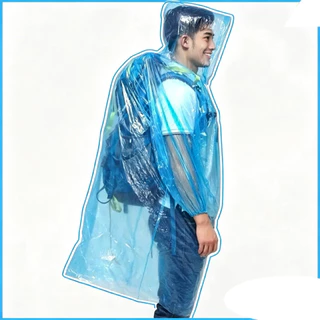 เสื้อกันฝนผู้ใหญ่ เนื้อหนา มีหมวก แขนจั๊ม คละสี ยกโหล 12 ตัว