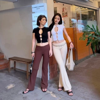 Kylie Pants กางเกงขายาวพับเอว (013)