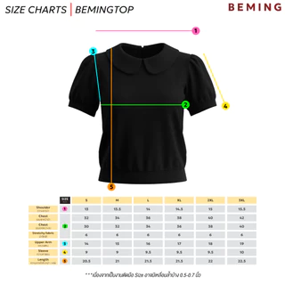 Bemingtop1226(S-3XL)-Bovi Blouse - เสื้อคอปกบัวทรงคลาสสิก เพิ่มความน่ารักด้วยแขนพัฟ