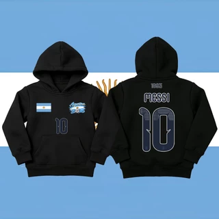 Hot Lionel Messi Argentina Number 10 football jersey/long sleeves/sports เสื้อโค้ท/child and adult เสื้อฮู้ด Unisex