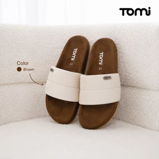 [TOMi-"Sora"] **เท้าอวบเผื่อ +1 ไซส์** รองเท้าแตะรุ่นสวมสองลอนนิ่ม-หนังกลับ (suede) ดีไซน์น่ารัก พื้นนุ่มใส่สบาย (**เท้า