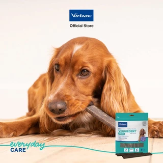 Virbac - 2 X ขนมขบเคี้ยวทำความสะอาดฟัน เวจจี้เด็นท์ เฟรช - ขนาด M 375 กรัม [C.E.T.® VeggieDent FR3SH - M 375 g x 2 packs