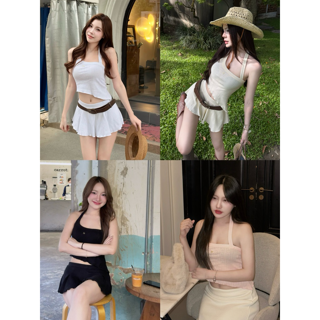 Rosalie top เสื้อคล้องคอเฉียงข้าง dowchawa (เฉพาะเสื้อ)