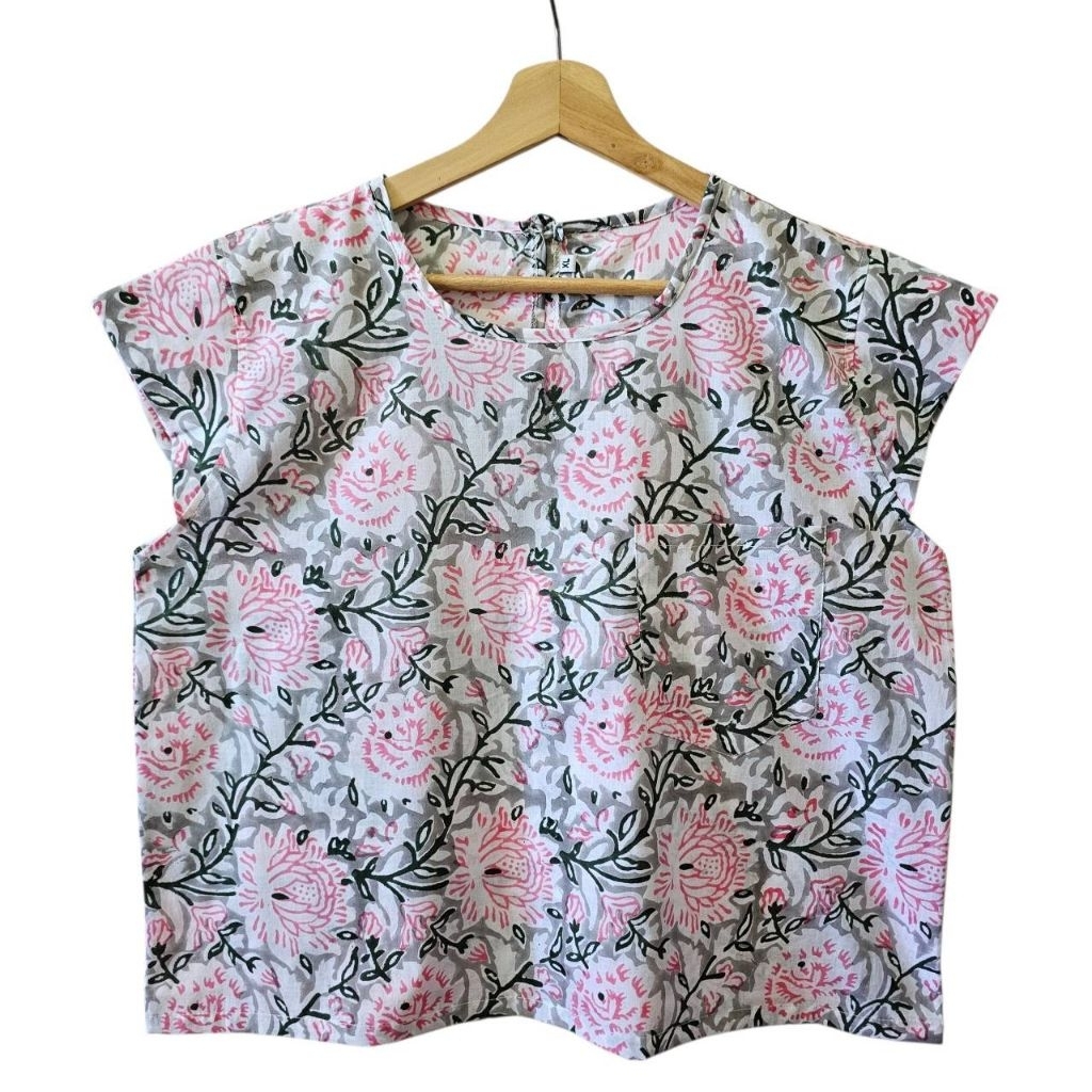 เสื้อคอกลม แขนล้ำ ไซส์ 44" มีมากกว่า 10 ลาย ผ้าคอตต้อนอินเดีย