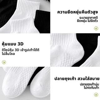 ECOISM ถุงเท้ากีฬา ข้อสั้น 3 คู่/แพ็ค พื้นหนา ระบายอากาศ ซับเหงื่อ นุ่ม ใส่สบาย ยูนิเซ็กส์