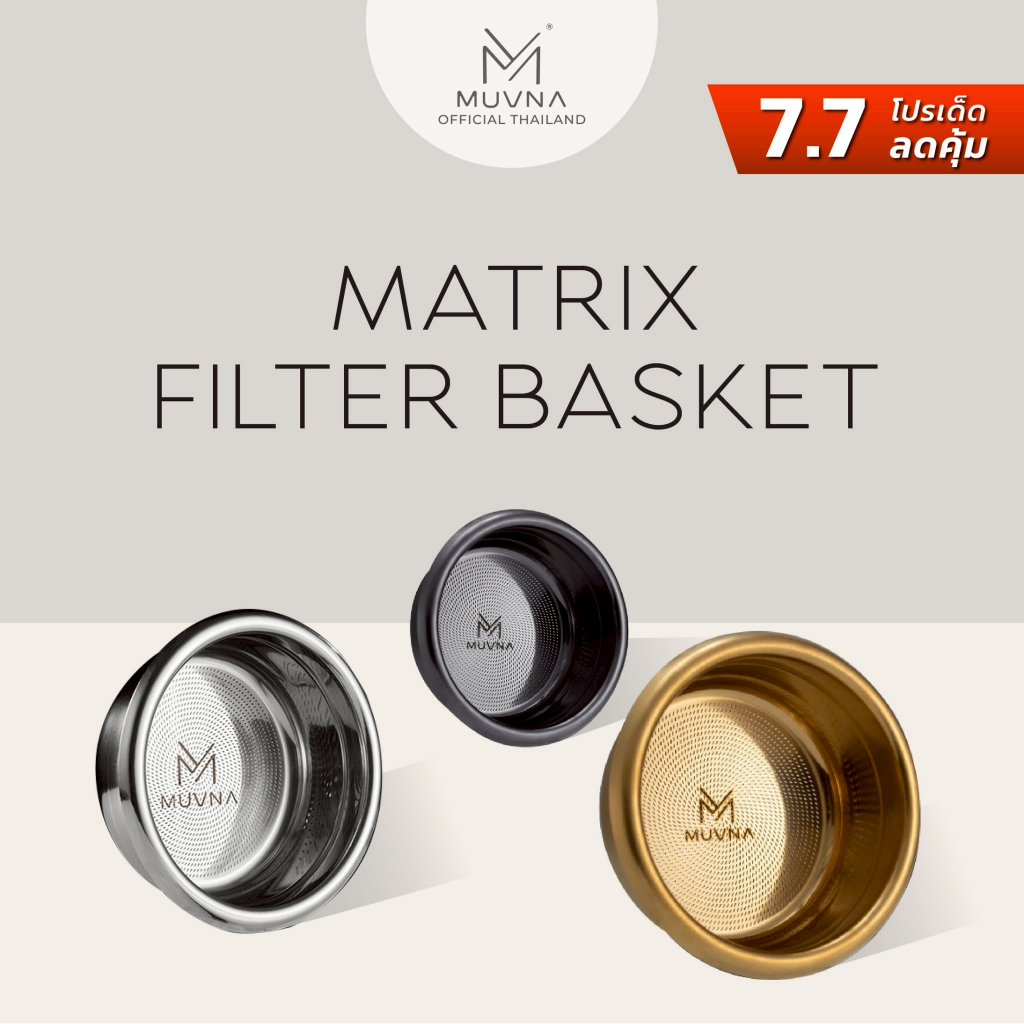 ตะแกรง Matrix Style 58mm.(MUVNA) Matrix Filter Basket ตะแกรงสแตนเลส อะไหล่เครื่องชงกาแฟ ตะแกรงชงชา ตะแกรงแรงดัน