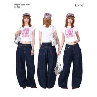 kome.offi กางเกงยีนส์ทรง barrel รุ่น magnet barrel jeans