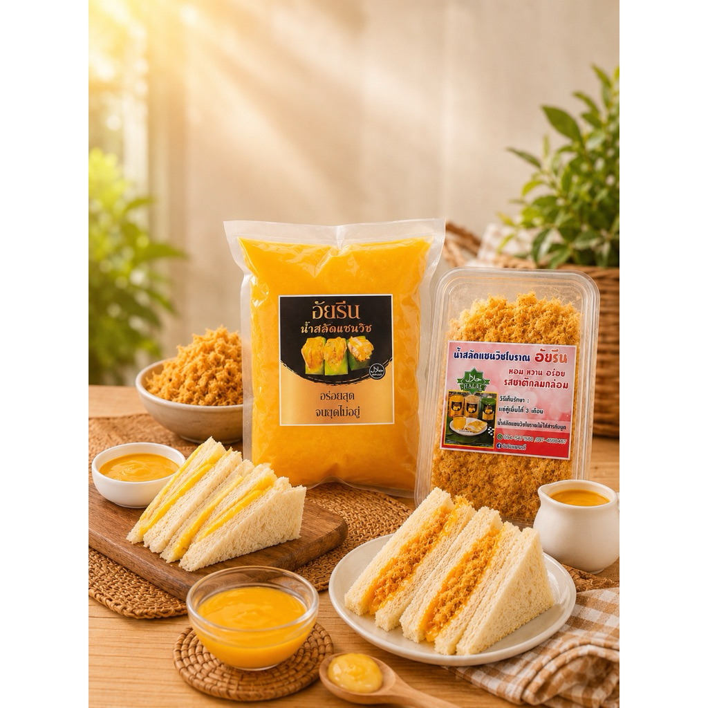 น้ำสลัดแซนวิชโบราณชุดเซ็ตไก่หยอง 1 กระปุก น้ำแซนวิช500 กรัม(เซต180)