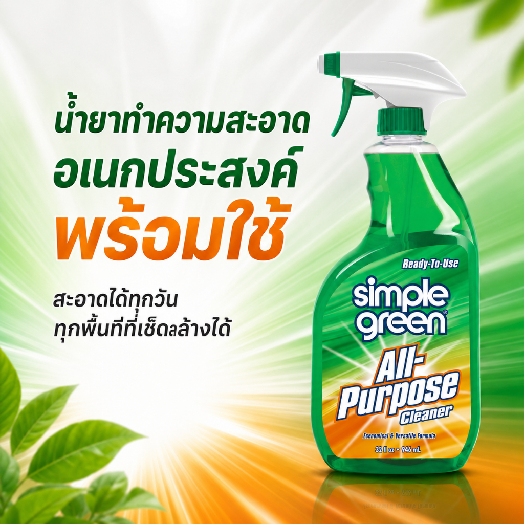 Simple Green All Purpose น้ำยาทำความสะอาดอเนกประสงค์แบบพร้อมใช้ ยี่ห้อ ซิมเพิลกรีน ขนาด 946ml.