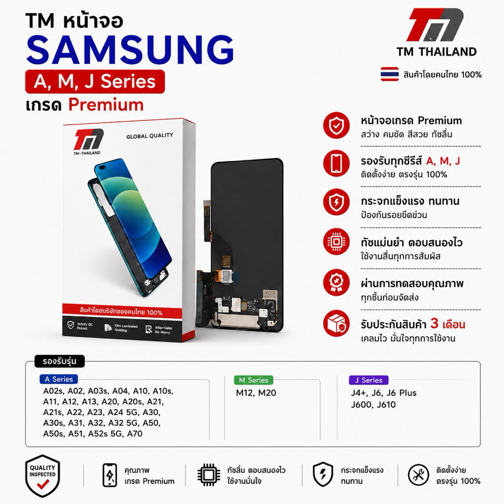 TM หน้าจอมือถือ Samsung งานเกรด Premium