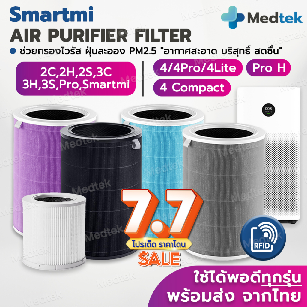 ไส้กรองเครื่องฟอกอากาศ RFID Air Purifier Filter ไส้กรองสำหรับ Xiaomi รุ่น1/2/2S/2H/2C/3/3C/Pro/4Lite