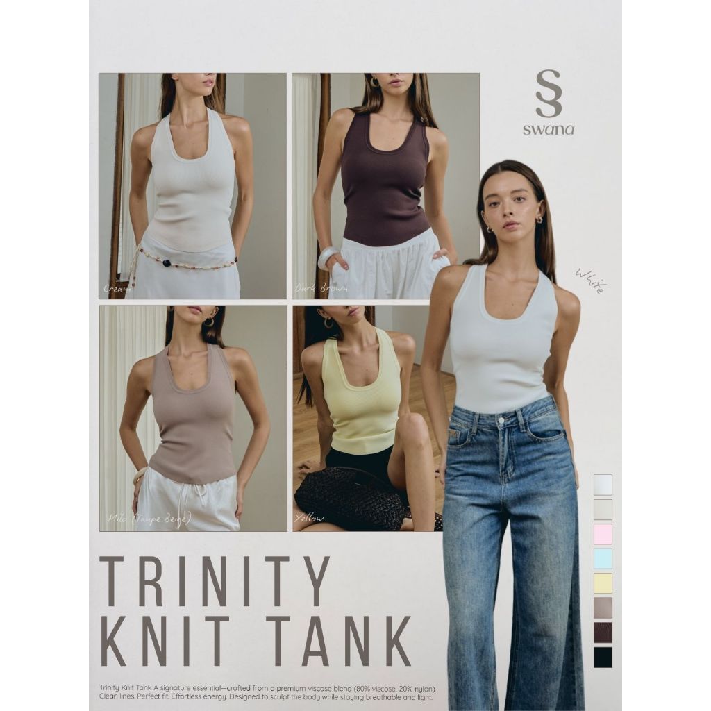 Swana.ss - Trinity knit tank  (ทริ-นิ-ตี้) XS-XL แค่เสื้อ เสื้อกล้ามไหมพรม