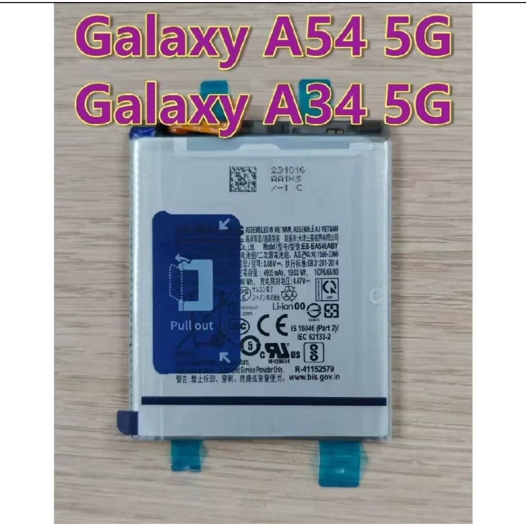 แบตเตอรี่แท้ For Samsung Galaxy A54 5G A546 / Galaxy A34 5G A346 EB-BA546ABY
