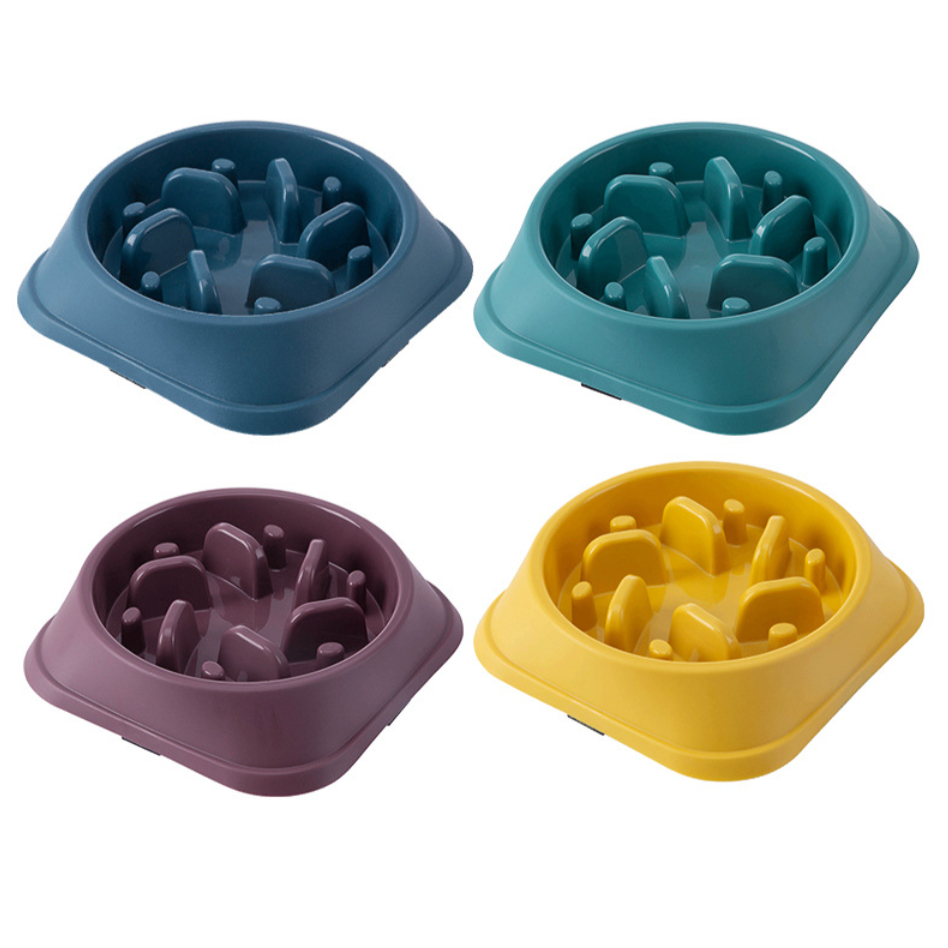 PP-428 ชามกันสำลักสุนัขและแมว ชามอาหารฝึกกินช้า Slow Feeder ช่วยลดการกินมูมมาม ลดเสี่ยงสำลัก  พลาสติก ABS แข็งแรง ปลอดภั