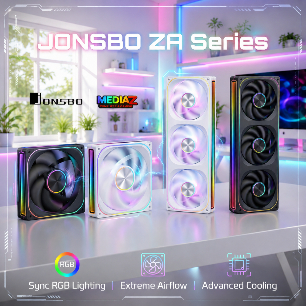 ส่งทันที Jonsbo ZA - 120  240 360 เซท 2 3 ตัวติดซ่อนสายไฟ ต่อง่ายไฟหลายตำแหน่ง Jonsbo ZA mm ARGB fan