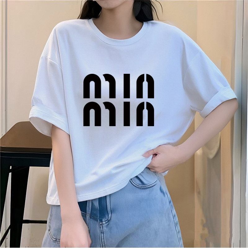 เสื้อครอปแขนสั้นผู้หญิงที่กําลังฮิต oversize เสื้อผ้าสาวอวบอ้วนไซส์ใหญ่ แฟชั่น สไตล์เกาหลี เสื้อยืดพิมพ์ลายวินเทจแบบหลวม