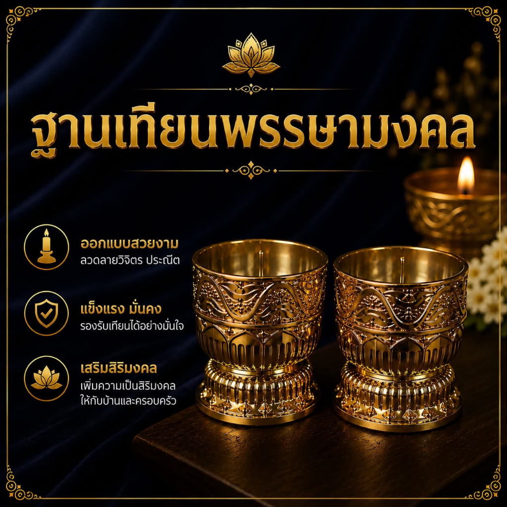 ฐานเทียนพรรษามงคล (ราคาต่อคู่)