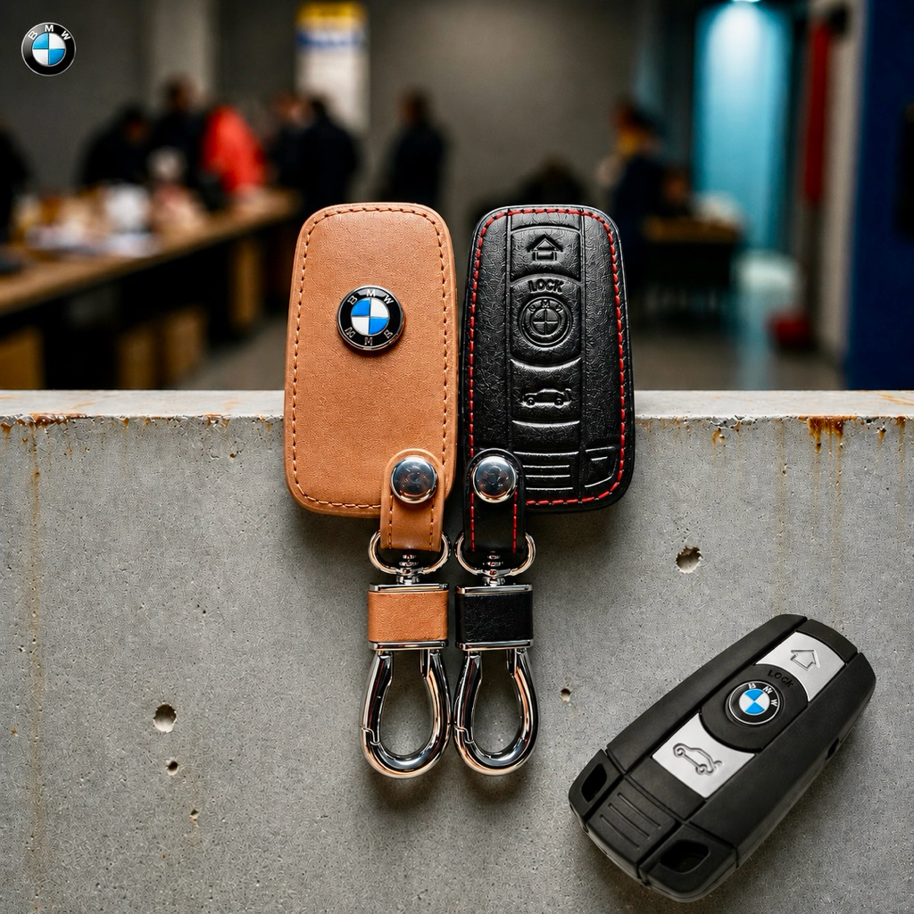 ซองหนังแท้ ใส่กุญแจรีโมทรถยนต์ BMW Series3 (90) Series5 (E60) Series7 Z4 (E85) X1(E84) รุ่นโลโก้เหล็