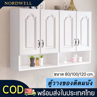 พร้อมส่ง🌻ตู้วางของ ชั้นติดผนัง สไตล์ยุโรป รุ่น DUN built-in สำหรับแขวนผนัง บานคู่/3บาน มี 3 ขนาด 80/100/120 ซม.