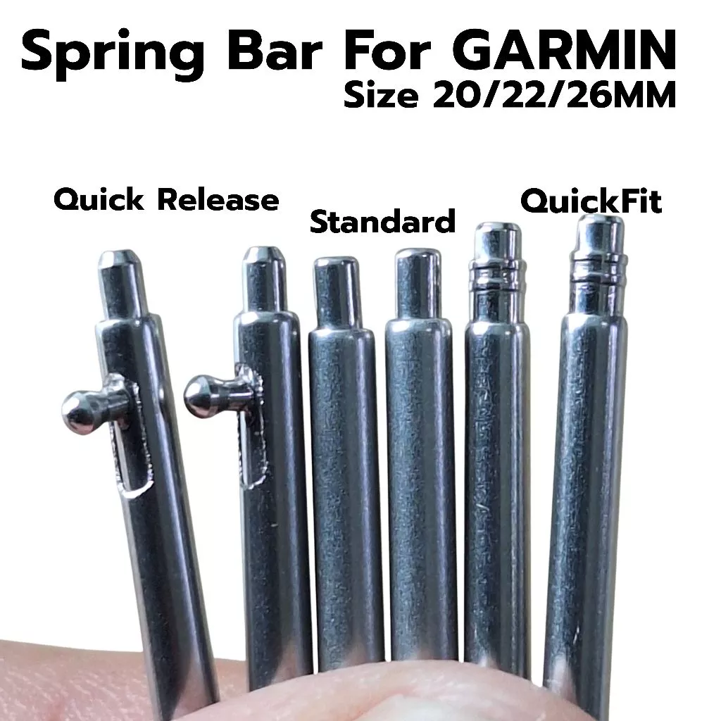 Spring bar Garmin 20/22/26mm หนา 2.3mm.ปลาย1.6mm แบบ QuickFit / Quick Release / Standardสปริงบาร์Garmin 2 ชิ้น