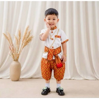 ชุดไทยเด็ก ชุดไทยเด็กชาย พร้อมผ้าคาดเอว หล่อมากกครับ🪴
