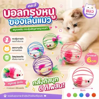 Boqi factory บอลกรงหนู บอลของเล่นแมว ( คละสี ) TT01