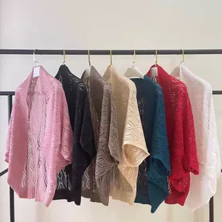 เสื้อคลุมไหมพรมถักโปร่งสไตล์เกาหลีสำหรับฤดูร้อน ผ้าคลุมไหล่แฟชั่นสำหรับผู้หญิง