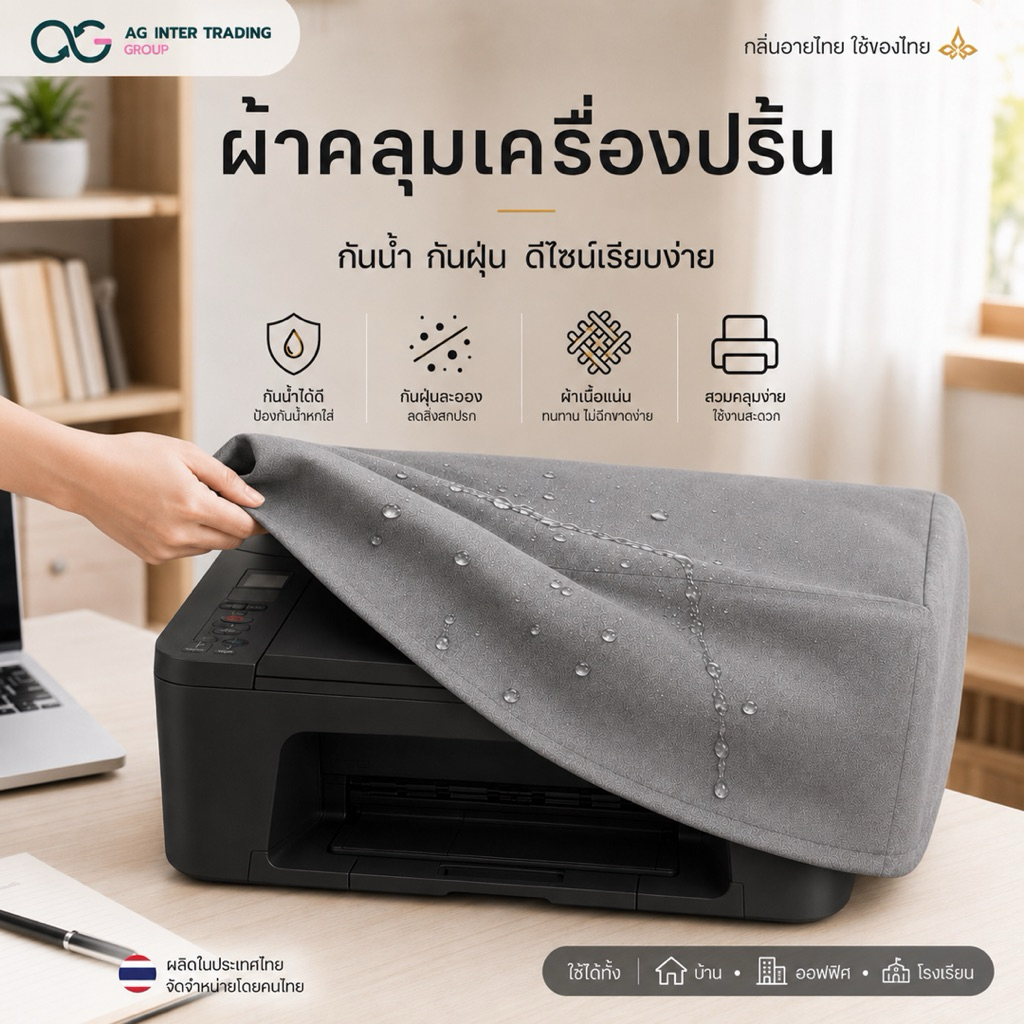 ผ้าคลุมปริ้นเตอร์ Universal Size 46×41×22ซม. (Epson L3/L16) (Canon G G4010)(Brother T820DW2 T4) (HP ST, T720DW, HP7209)
