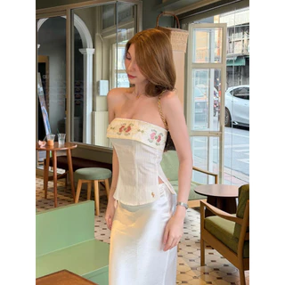 Renita top790.- เกาะอกทรงคอร์เซ็ต เข้ารูปสวย แต่งลูกไม้พรีเมียม