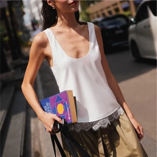Fundamental Mitr Satin Lace Tank Top
